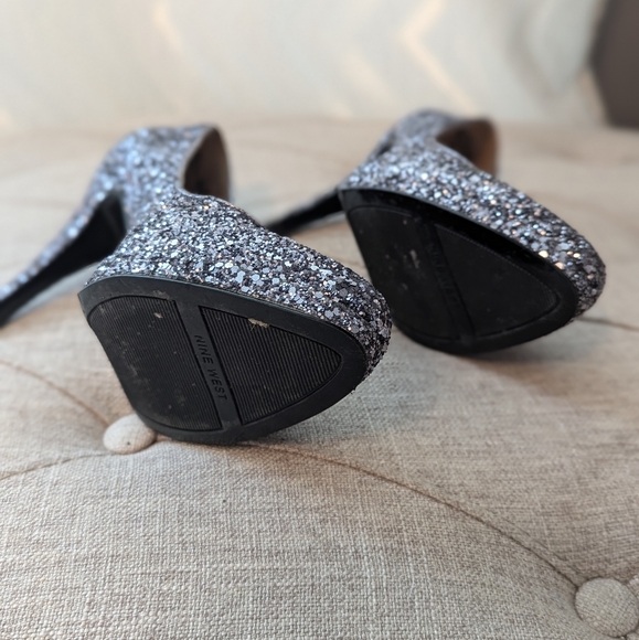 Silver Nine West Heels - Picture 5 of 9